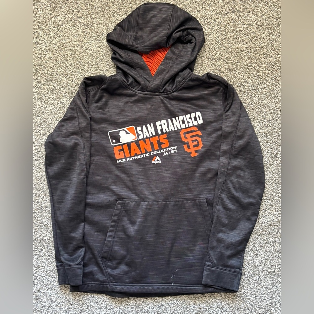 CLEARANCE! Majestic Gray San Francisco Giants Hoodie youth size Large 14/16